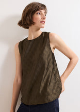 Zula Bubble Hem Top Khaki
