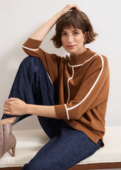 Hallie Tipped Jumper Brown
