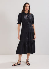 Jen Cotton Midi Dress Black