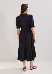 Jen Cotton Midi Dress Black