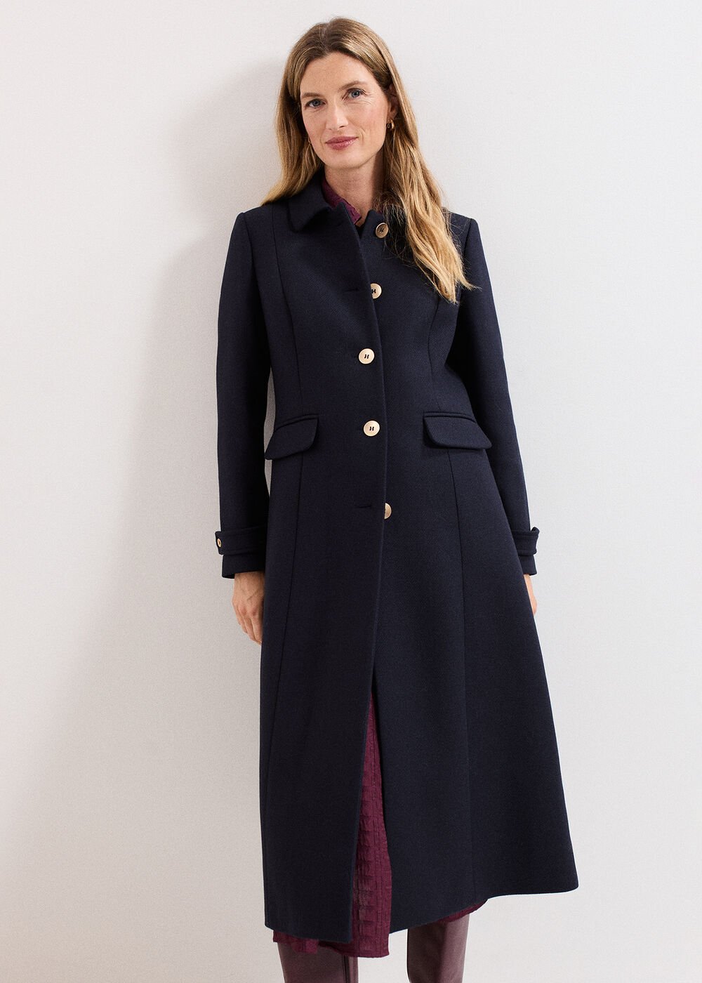 Aurelie Maxi Coat Navy