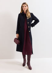 Aurelie Maxi Coat Navy