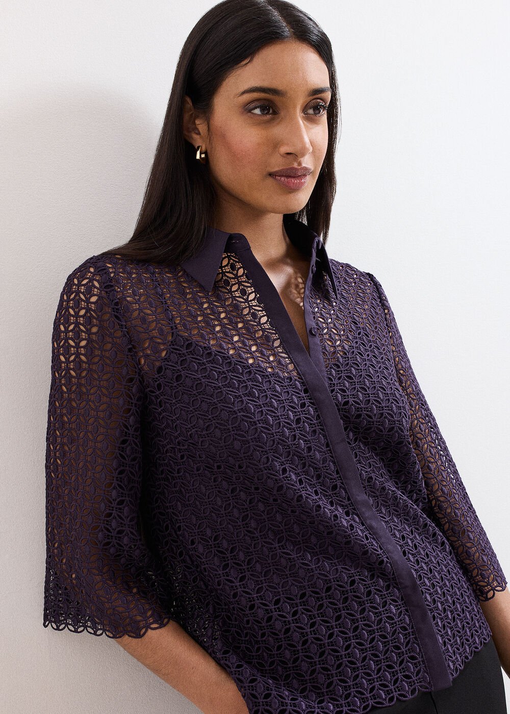 Romilly Lace Shirt Purple