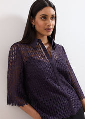 Romilly Lace Shirt Purple