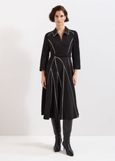 Tilly Piped Dress Black/Ivory