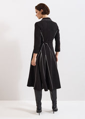 Tilly Piped Dress Black/Ivory