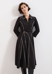 Tilly Piped Dress Black/Ivory
