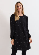 Luiza Hotfix Mini Dress Black