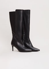 Leather Heeled Boots Black
