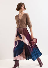 Elmina Pleated Midi Skirt Purple