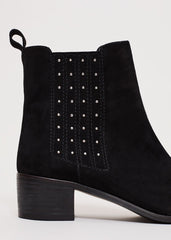 Suede Studded Boot Black