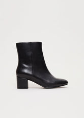 Leather Block Boot Black