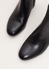 Leather Block Boot Black