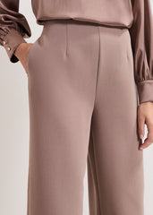 Aubrie Brown Straight Leg Trousers Neutral
