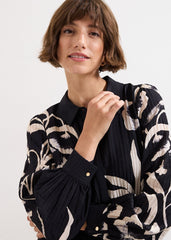 Natalie Floral Midi Dress Black/Ivory