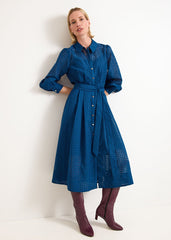 Natalie Midi Shirt Dress Teal