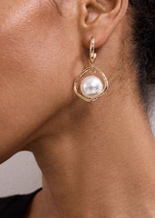 Pearl Drop Earrings Gold