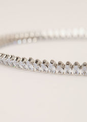 Short Stone Necklace Silver