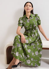 Bella Floral Midi Dress Green