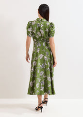 Bella Floral Midi Dress Green
