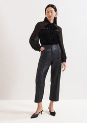 Raye Velvet Blouse Black