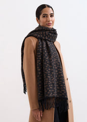 Irregular Spot Scarf Black Multi