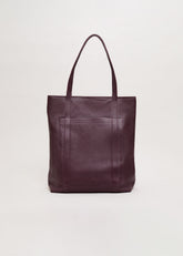 Leather Shopper Tote Dark Red