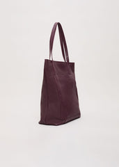 Leather Shopper Tote Dark Red