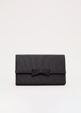 Grosgrain Bow Clutch Black