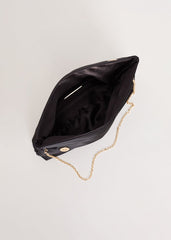 Satin Clutch Bag Black