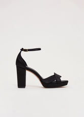 Satin Black Platform Sandal Black