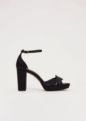 Satin Black Platform Sandal Black