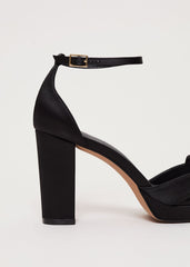 Satin Black Platform Sandal Black