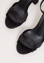 Satin Black Platform Sandal Black