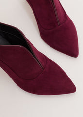 Suede Boots Dark Red