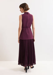 Becky Tux Midi Dress Burgundy