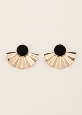 Velvet Fan Earrings Black