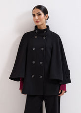 Katlin Cape Coat Black