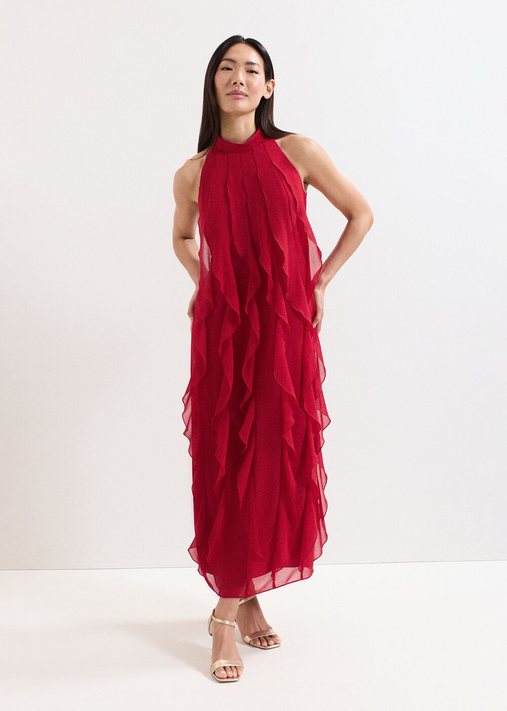 Helena Red Maxi Dress Red