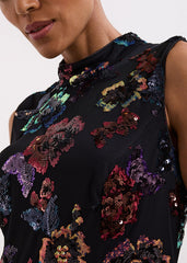 Lela Sequin Dress Black