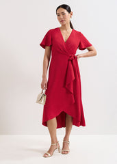 Julissa Wrap Dress Red