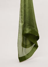 Satin Trim Scarf Green