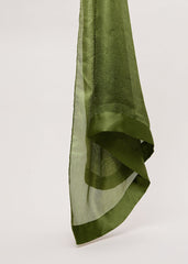Satin Trim Scarf Green