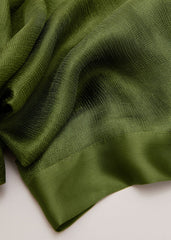 Satin Trim Scarf Green