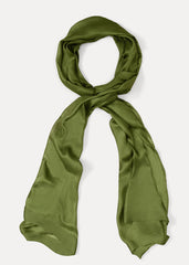 Satin Trim Scarf Green