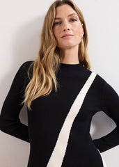 Petite Julie Knit Dress Black/Ivory