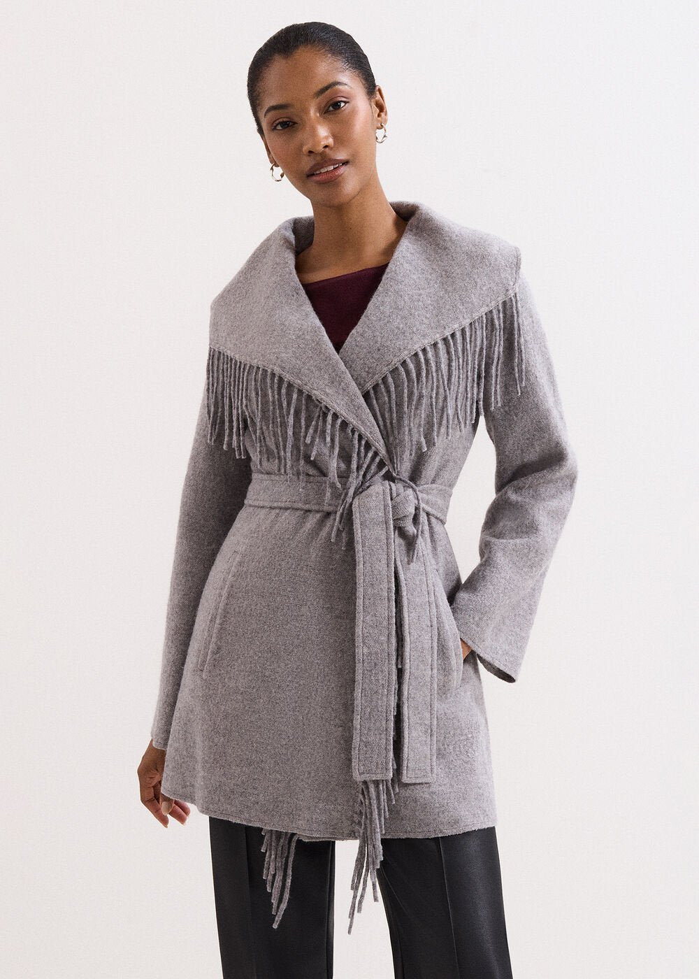 Lisa Tassel Coat Grey