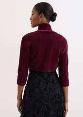 Fay Burgundy Fluffy Bolero Burgundy