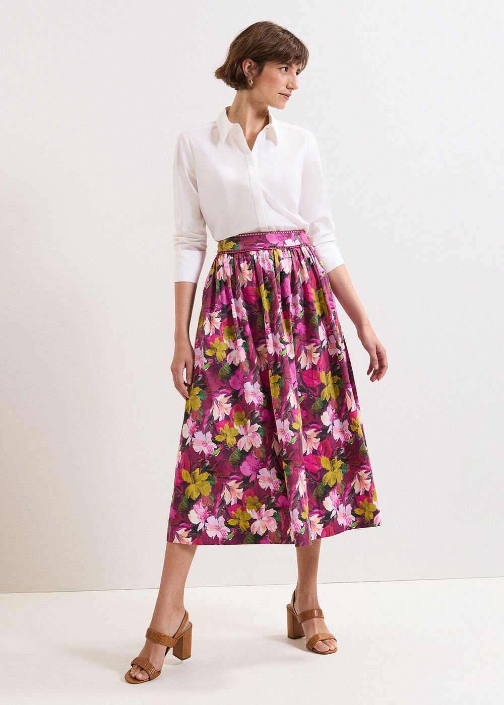 Arina Floral Skirt Pink