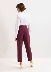 Fara Taper Trousers Burgundy